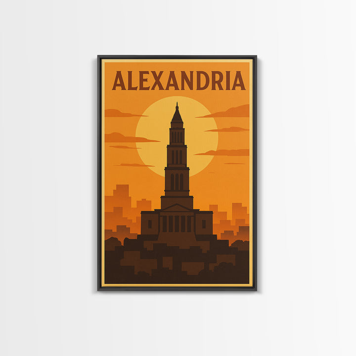 Alexandria Virginia Travel Poster, Canvas Print, Gold Art Deco Poster Art, Alexandria Travel Art, Travel Poster Art, Office Decor, Wall Art
