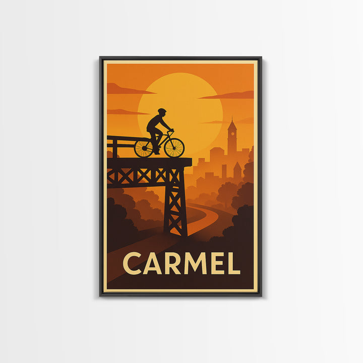Carmel Travel Poster, Canvas Print, Golden Travel Poster Art, Carmel Poster Print, Travel Art Print, Mid Century Wall Art, Wanderlust Decor