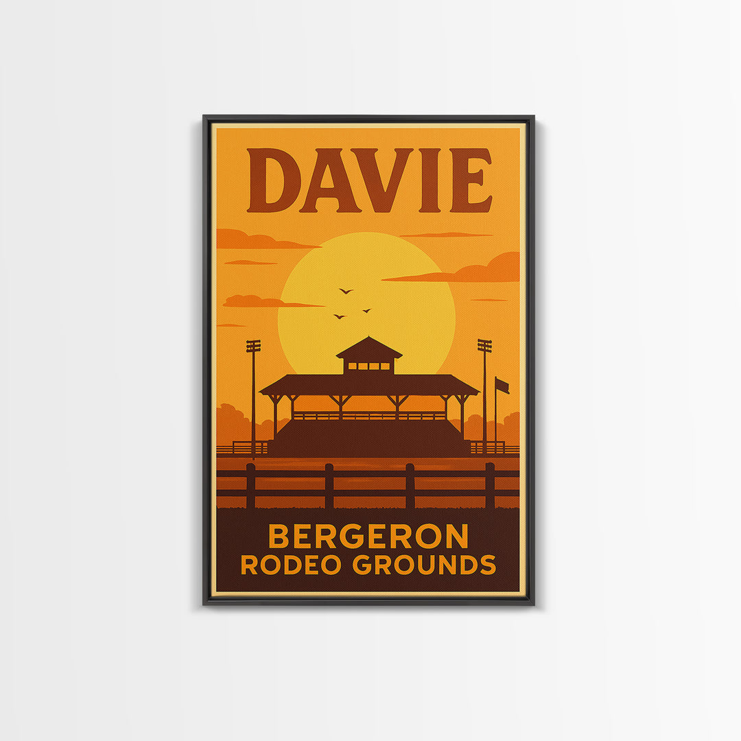 Davie Florida Travel Poster, Canvas Print, Vintage Deco Wall Art, Davie Travel Art, Mid Century Wall Art, Vintage City Poster, Poster Art
