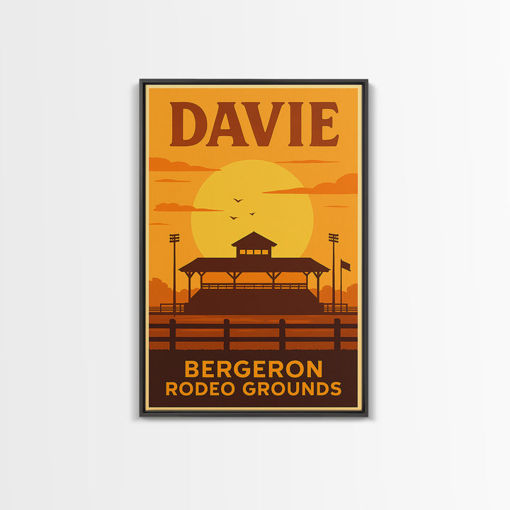 Davie Florida Travel Poster, Canvas Print, Vintage Deco Wall Art, Davie Travel Art, Mid Century Wall Art, Vintage City Poster, Poster Art