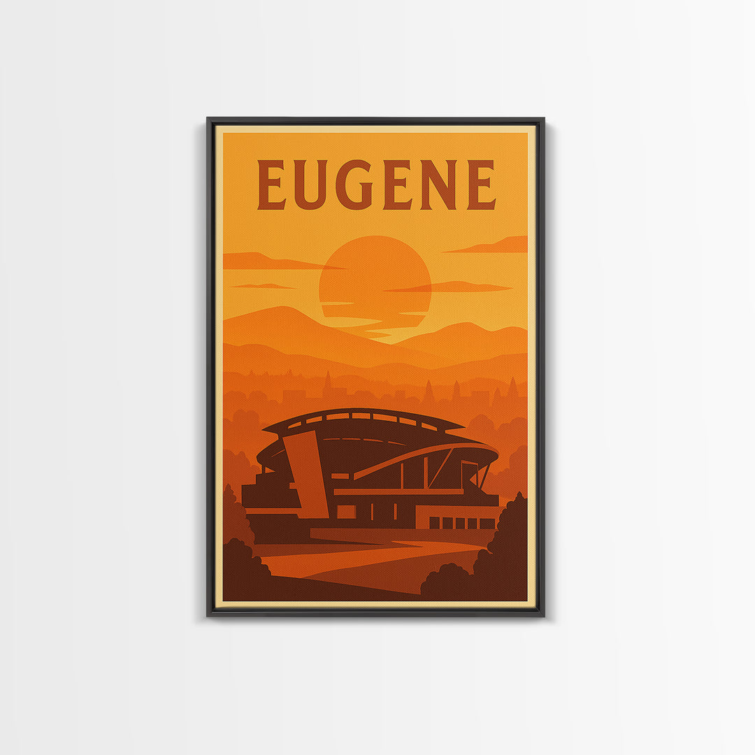 Eugene Oregon Travel Poster, Canvas Print, Vintage Deco Wall Art, Eugene Art Print, Gift For Travelers, Travel Poster Set, Travel Wall Art