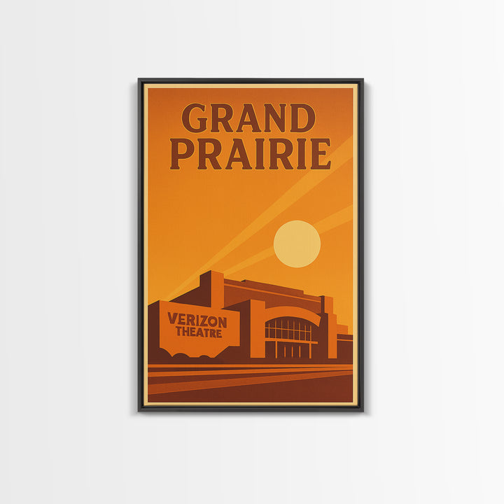 Grand Prairie Texas Travel Poster, Canvas Print, Gold Art Deco Poster Art, Grand Prairie Art Print, City Travel Prints, Wanderlust Decor