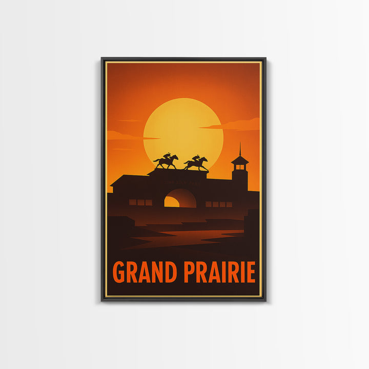 Grand Prairie Travel Poster, Canvas Print, Gold Art Deco Poster Art, Grand Prairie Wall Art, Mid Century Wall Art, Travel Art Print