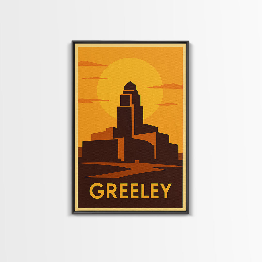 Greeley Travel Poster, Canvas Print, Golden Travel Poster Art, Greeley Wall Art, Vintage Travel Print, Travel Art Print, City Art Print