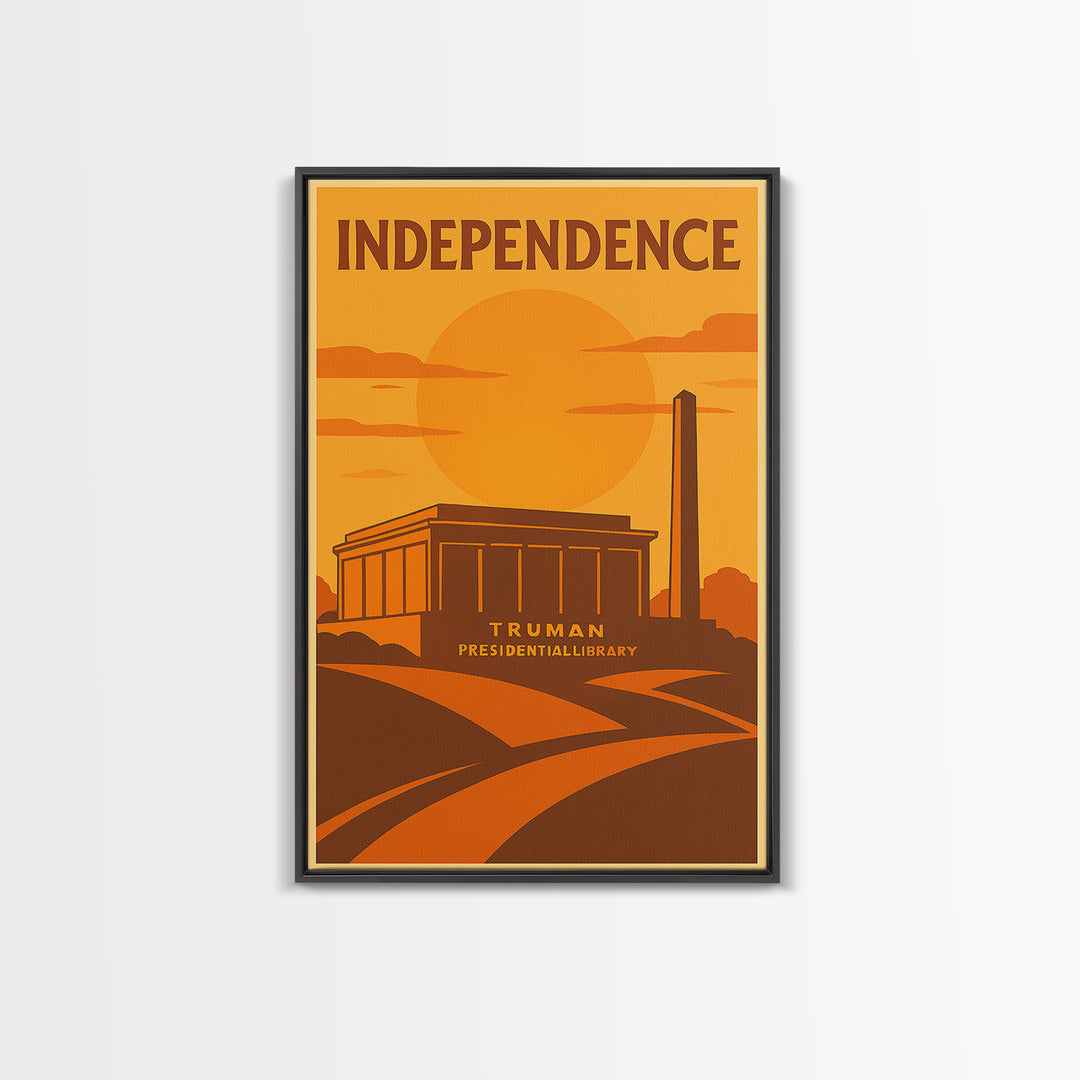 Independence Missouri Travel Poster, Canvas Print, Vintage Deco Wall Art, Independence Travel Art, Retro Travel Print, City Illustration