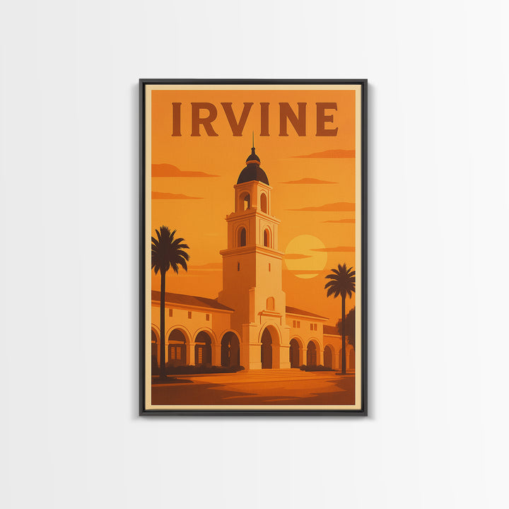 Irvine California Travel Poster, Canvas Print, Golden Poster Art, Irvine Art Print, Vintage City Art, City Art Print, Travel Art Print