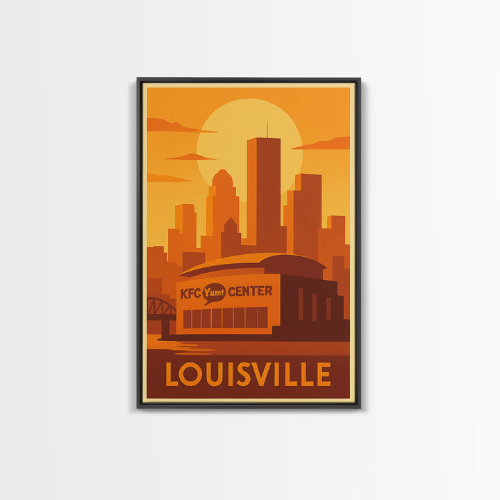Louisville Travel Poster, Framed Canvas Print, Vintage Deco Wall Art, Louisville Travel Art, Travel Wall Art, Living Room Wall Art