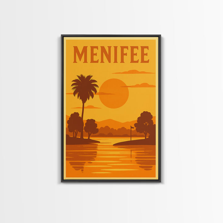 Menifee California Travel Poster, Canvas Print, Gold Art Deco Poster Art, Menifee Travel Art, Fine Art Print, Wanderlust Decor, Poster Art