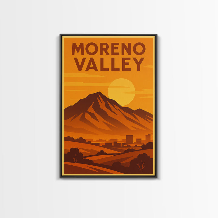 Moreno Valley California Travel Poster, Canvas Print, Gold Art Deco Poster Art, Moreno Valley Travel Art, Travel Poster Set, Wall Decor