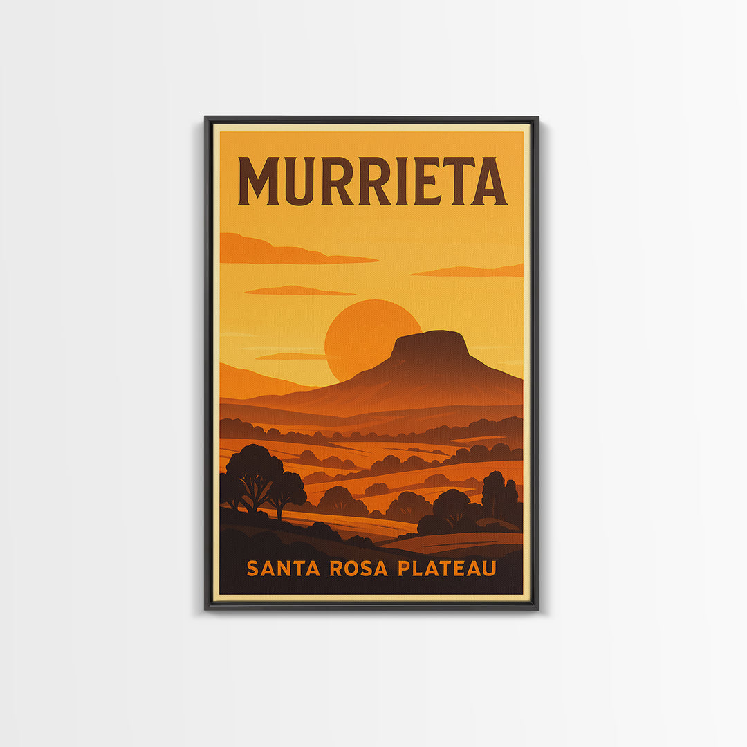 Murrieta California Travel Poster, Framed Canvas Print, Gold Art Deco Poster Art, Murrieta Travel Art, Wanderlust Decor, Eclectic Wall Decor