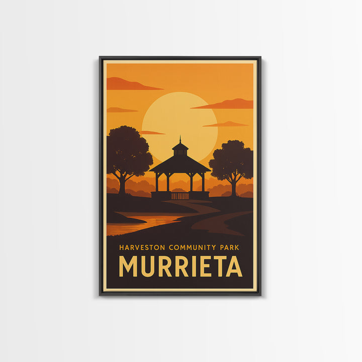Murrieta Travel Poster, Canvas Print, Golden Travel Poster Art, Murrieta Wall Art, Travel Art Print, Retro Travel Print, Travel Wall Decor