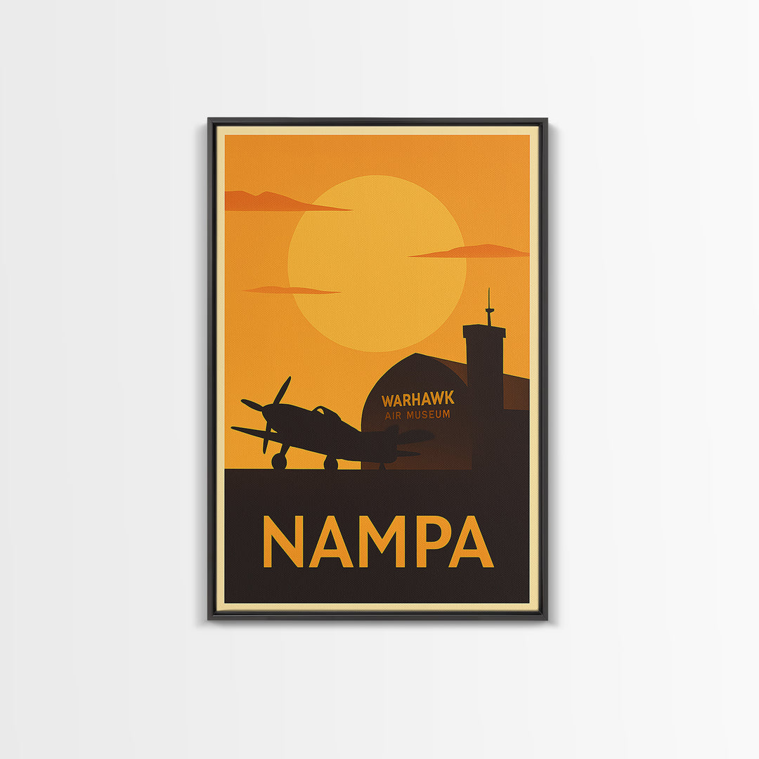 Nampa Travel Poster, Canvas Print, Gold Art Deco Poster Art, Nampa Travel Art, Wanderlust Decor, Travel Wall Art, Watercolor Skyline