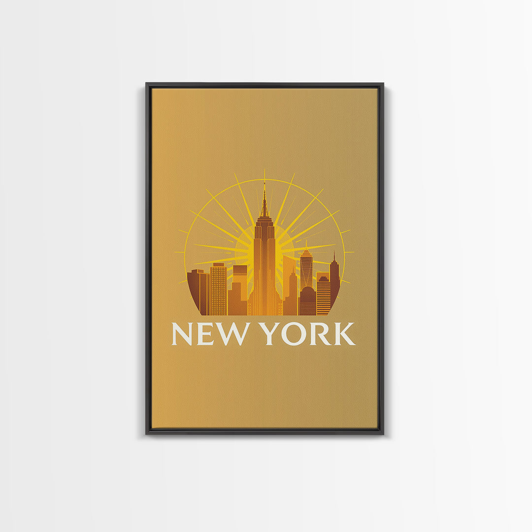 New York Travel Poster, Canvas Print, Gold Art Deco Poster Art, New York Wall Art, Travel Poster Set, City Art Print, Retro Travel Print