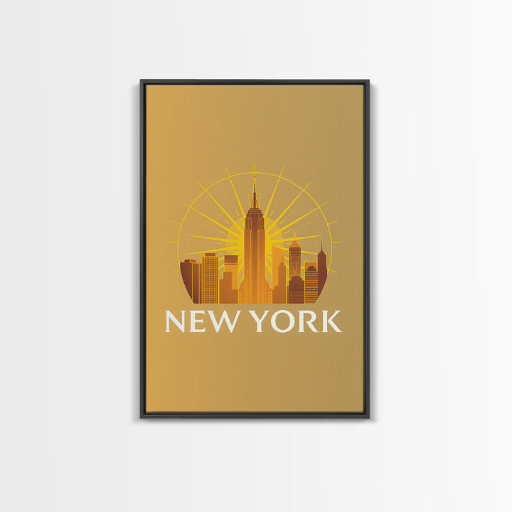 New York Travel Poster, Canvas Print, Gold Art Deco Poster Art, New York Wall Art, Travel Poster Set, City Art Print, Retro Travel Print