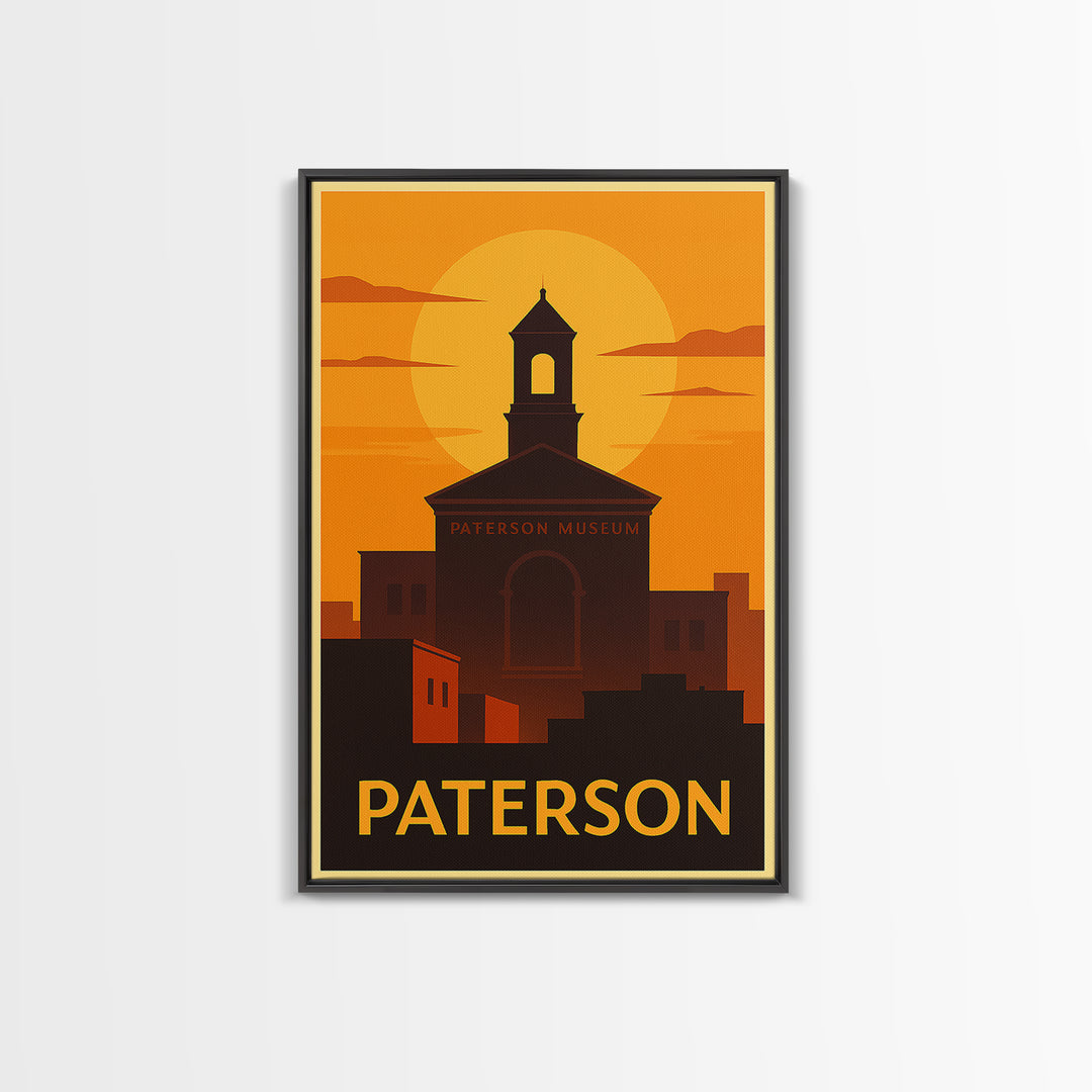 Paterson Travel Poster, Canvas Print, Gold Art Deco Poster Art, Paterson Travel Art, Home Office Decor, Retro Travel Print, Wall Art
