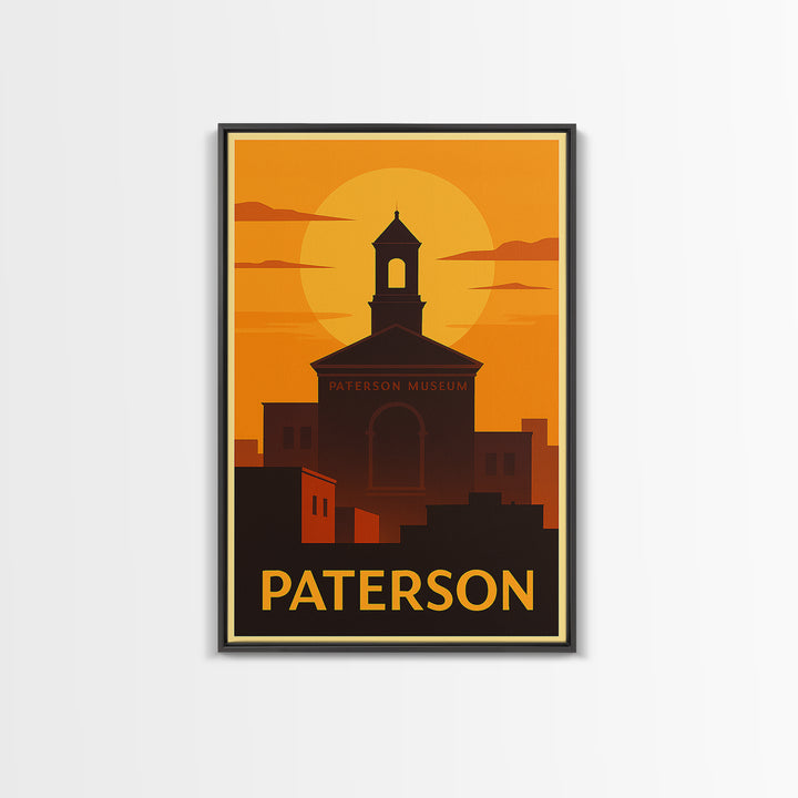 Paterson Travel Poster, Canvas Print, Gold Art Deco Poster Art, Paterson Travel Art, Home Office Decor, Retro Travel Print, Wall Art