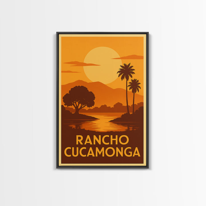 Rancho Cucamonga Travel Poster, Canvas Print, Gold Art Deco Poster Art, Rancho Cucamonga Wall Art, Travel Wall Decor, Home Office Decor