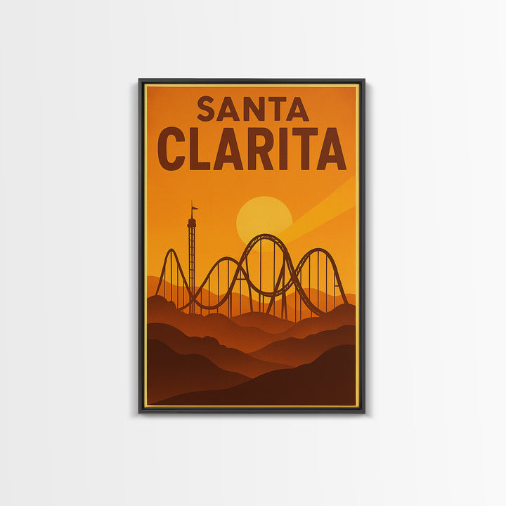 Santa Clarita California Travel Poster, Canvas Print, Golden Poster Art, Santa Clarita Travel Art, Vintage Travel Art, Vintage City Art