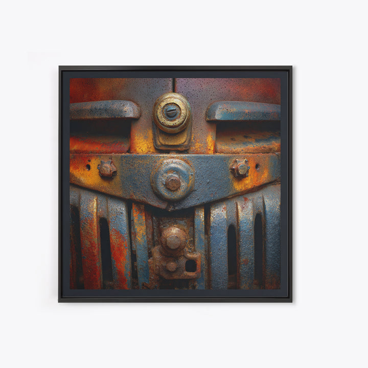 Pickup Truck in Dusty Sunset Light Framed Canvas Print, Garage Art, Tattoo Art, Garage Decor, Oil Painting, Motor, GAR-1x1-61