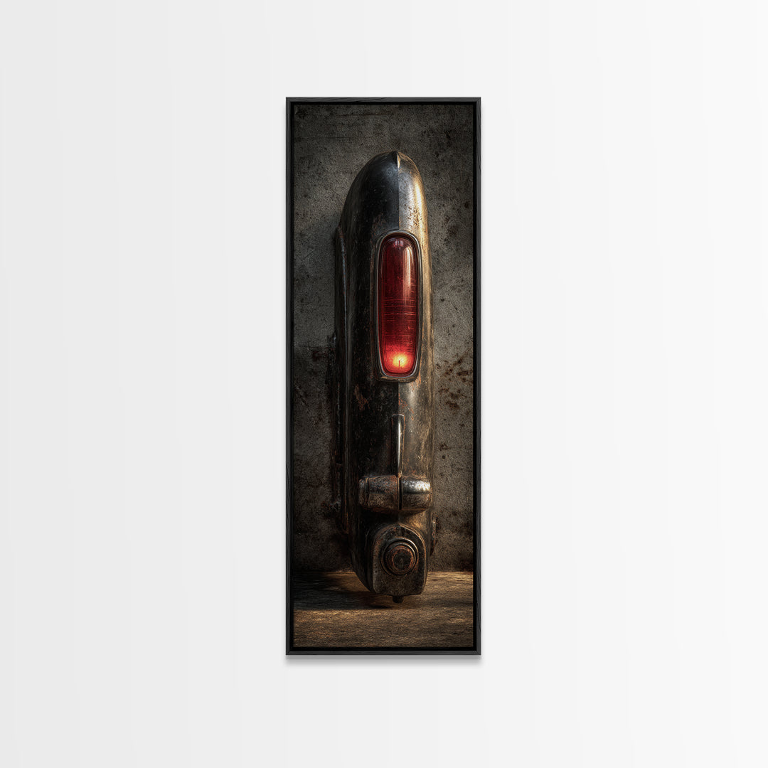 Classic Car Tail Lights Glowing at Dusk Canvas Print, Garage Art, Game Room Decor, Garage Decor, Fine Art, Motor, Gallery Decor, GAR-1x3-100