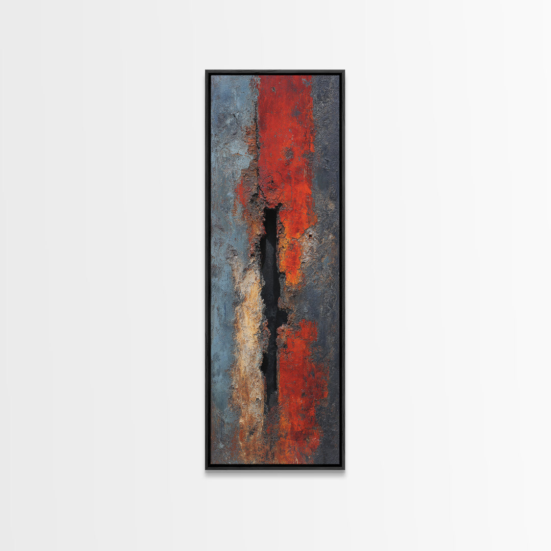 Steel and Rust Texture Abstract Panel Canvas Print, Garage Art, Fall Wall Art, Garage Decor, Fine Art, Motor, Sports Posters, GAR-1x3-11