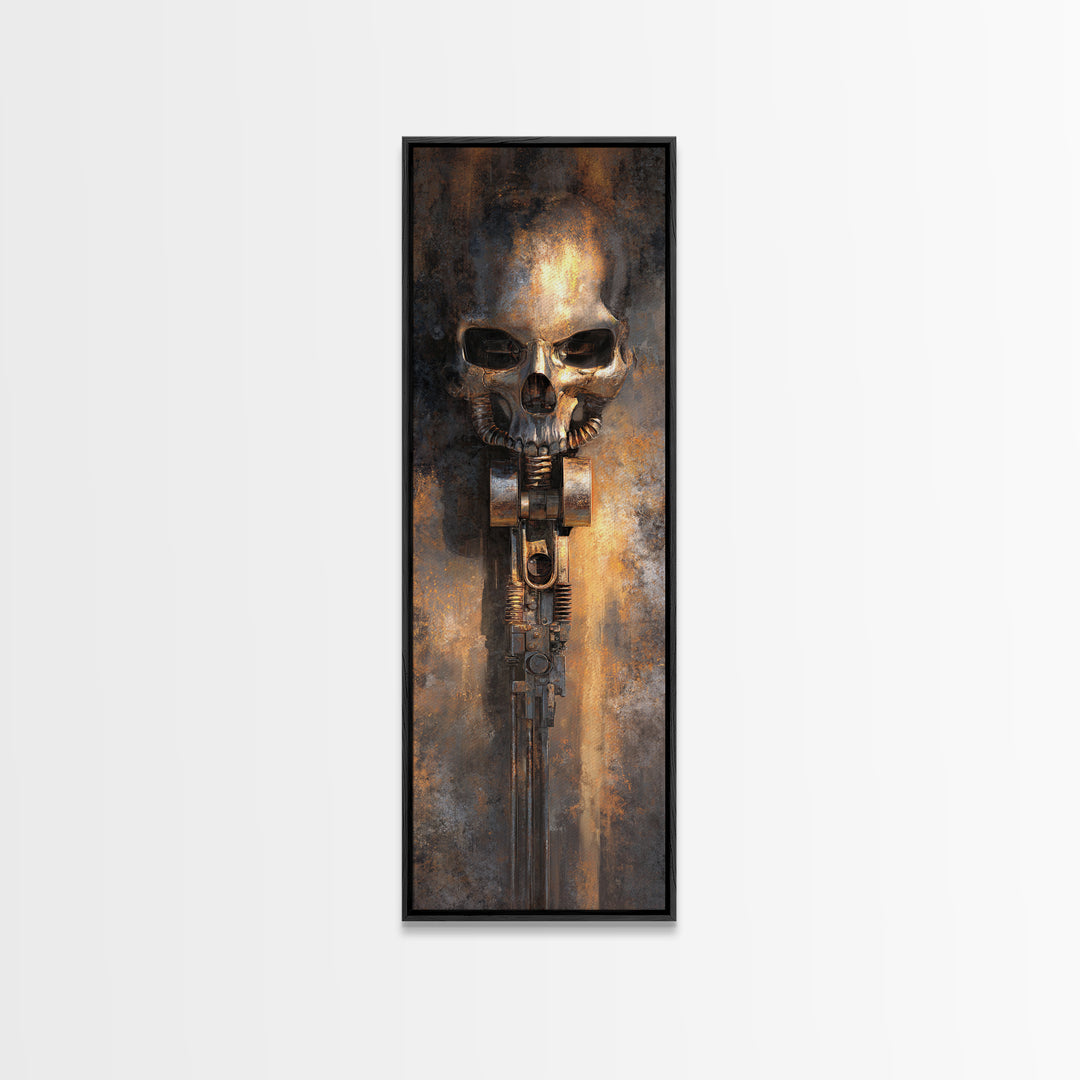Hot Rod Flaming Skull Canvas Print, Garage Art, Black and White Art, Garage Decor, Fine Art, Motor, Garage Art Poster, GAR-1x3-88