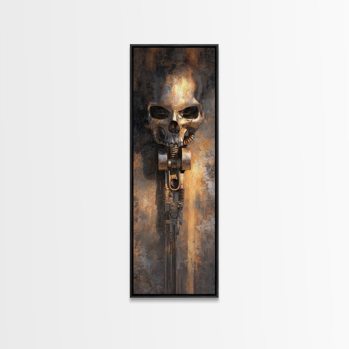 Hot Rod Flaming Skull Canvas Print, Garage Art, Black and White Art, Garage Decor, Fine Art, Motor, Garage Art Poster, GAR-1x3-88