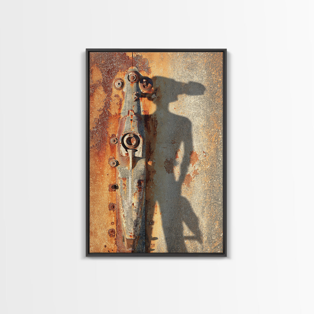Desert Highway with Muscle Car Silhouette Framed Canvas Print, Garage Art, Canvas Wall Art, Garage Decor, Fine Art, Motor, GAR-2x3-53