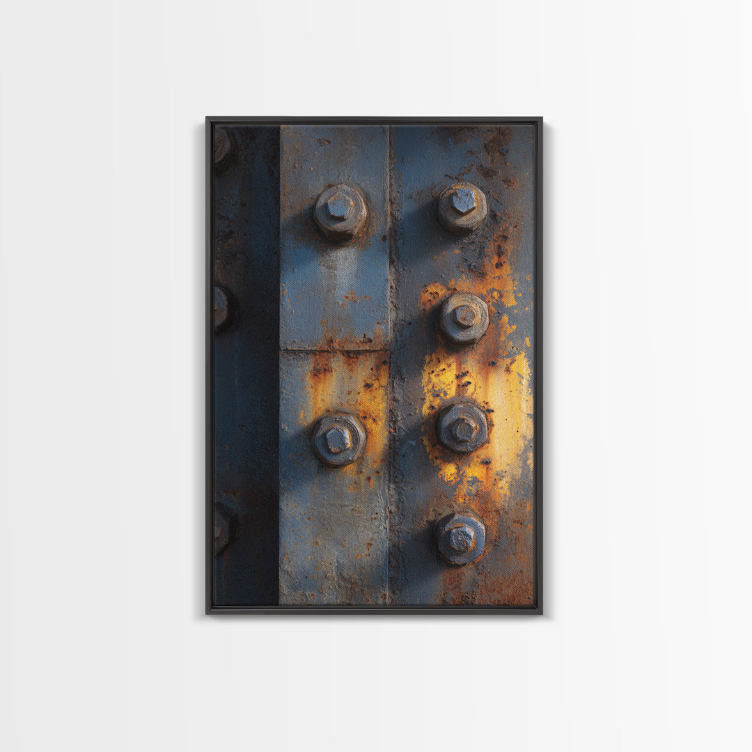 Steel and Rust Texture Abstract Panel Canvas Print, Garage Art, Art, Garage Decor, Abstract Art, Motor, Car Art, GAR-2x3-79