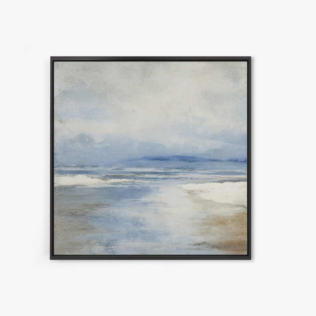 Coastal Dunes in Pale Blue and Sand Framed Canvas Print, Guest Bedroom Art, Fine Art Print, Bedroom Decor, Fine Art, Guest, GBA-1x1-29
