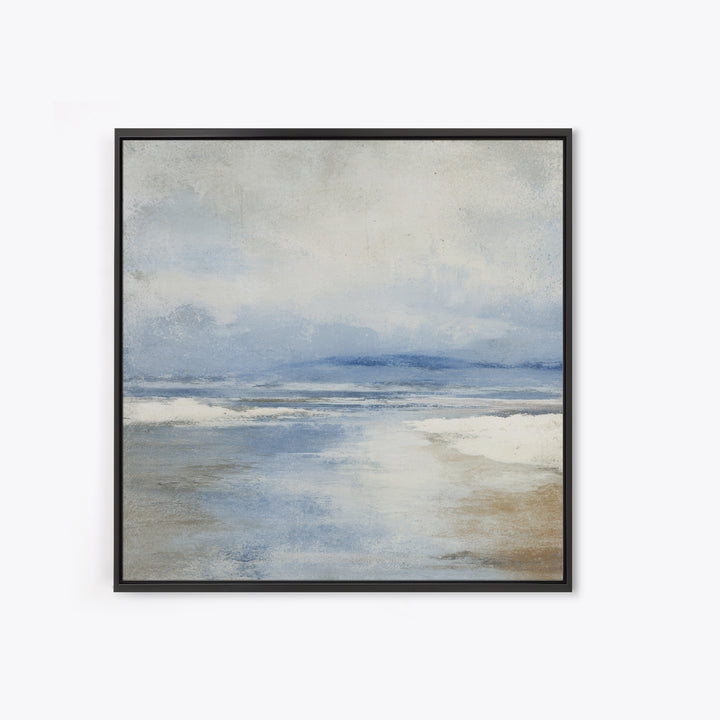 Coastal Dunes in Pale Blue and Sand Framed Canvas Print, Guest Bedroom Art, Fine Art Print, Bedroom Decor, Fine Art, Guest, GBA-1x1-29