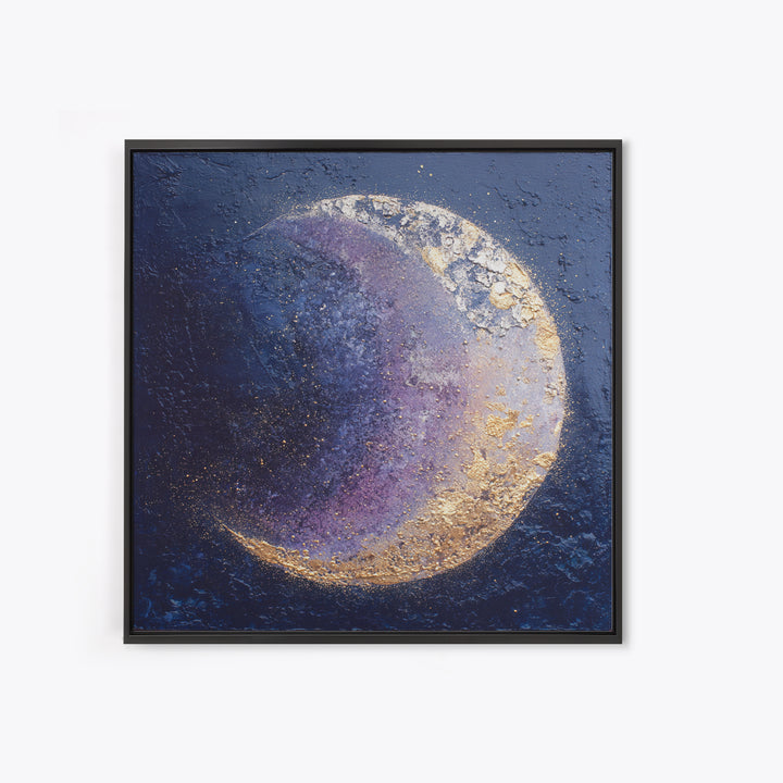 Minimal Moon and Stars Composition Framed Canvas Print, Guest Bedroom Art, Art Print, Bedroom Decor, Fine Art, Guest, GBA-1x1-40