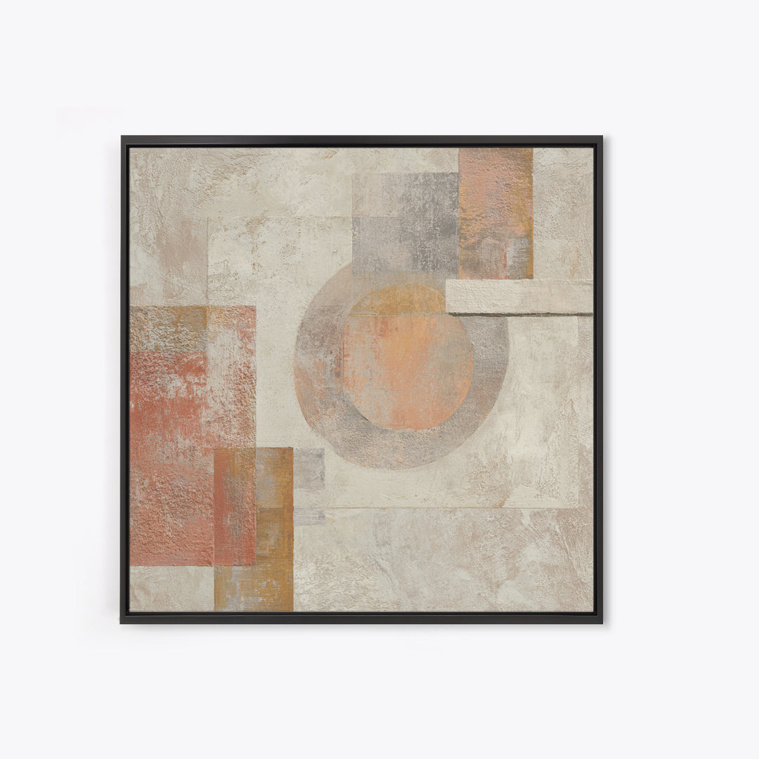 Warm Terracotta Shapes Framed Canvas Print, Guest Bedroom Art, Above Bed Decor, Bedroom Decor, Fine Art, Guest, Boho Decor, GBA-1x1-46