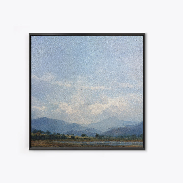 Gentle Rain over Distant Hills Framed Canvas Print, Guest Bedroom Art, Poster, Bedroom Decor, Fine Art, Guest, Farmhouse Decor, GBA-1x1-48