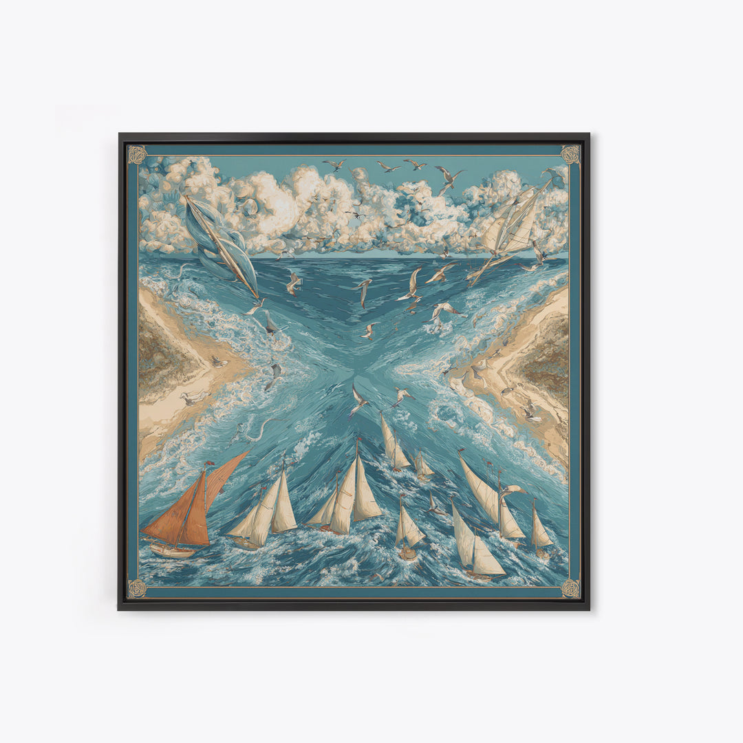 Coastal Dunes in Pale Blue and Sand Canvas Print, Guest Bedroom Art, Farmhouse Wall Art, Bedroom Decor, Fine Art, Guest, GBA-1x1-5