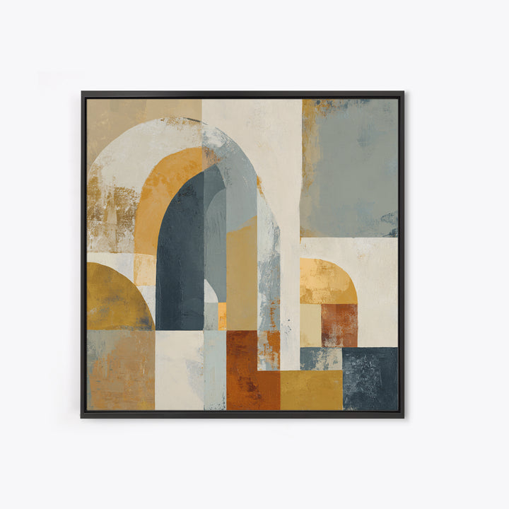 Warm Abstract Arches Framed Canvas Print, Guest Bedroom Art, Trendy Wall Art, Bedroom Decor, Abstract Art, Guest, GBA-1x1-51