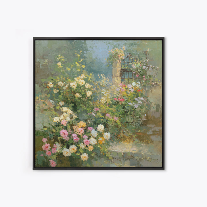 Neutral Peony Painting Framed Canvas Print, Guest Bedroom Art, Statement Artwork, Bedroom Decor, Fine Art, Guest, Wall Decor, GBA-1x1-57