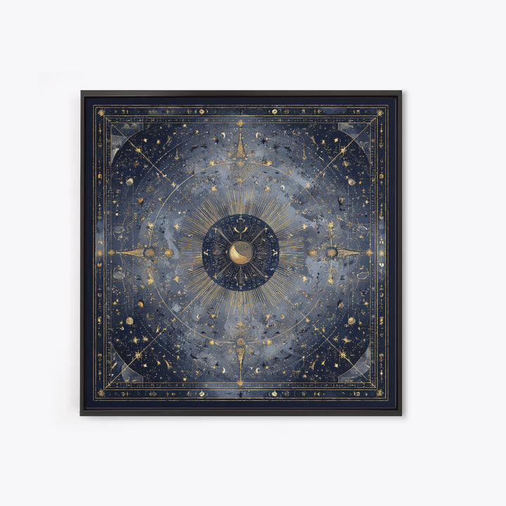 Minimal Moon and Stars Composition Framed Canvas Print, Guest Bedroom Art, Set of 3 Wall Art, Bedroom Decor, Fine Art, Guest, GBA-1x1-64