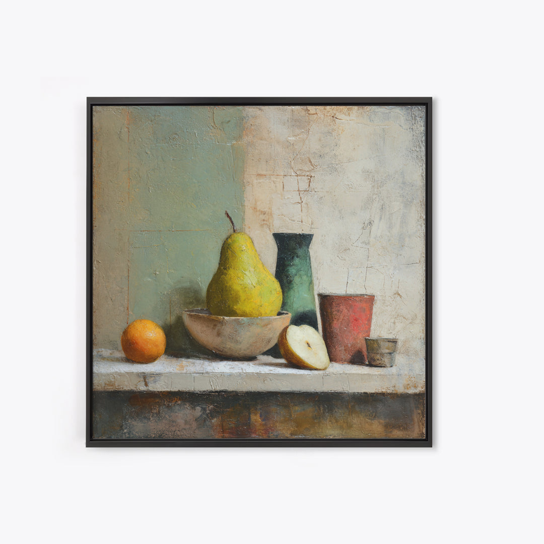 Olive Branch Still Life Framed Canvas Print, Guest Bedroom Art, Gallery Decor, Bedroom Decor, Oil Painting, Guest, GBA-1x1-65