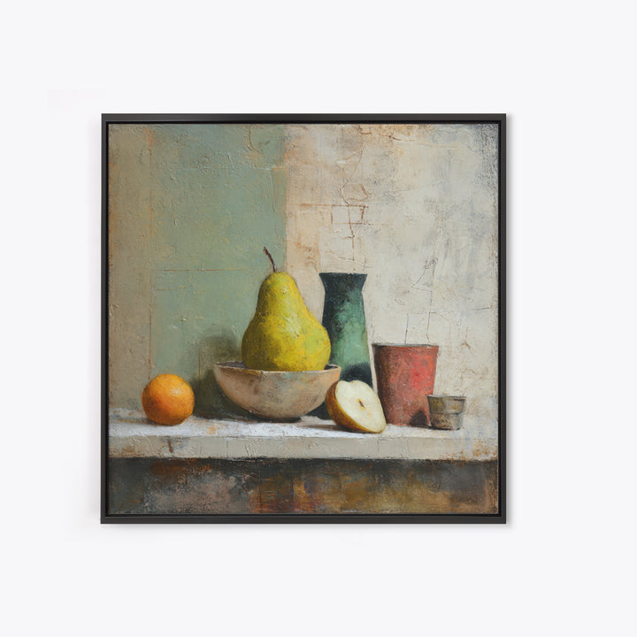 Olive Branch Still Life Framed Canvas Print, Guest Bedroom Art, Gallery Decor, Bedroom Decor, Oil Painting, Guest, GBA-1x1-65