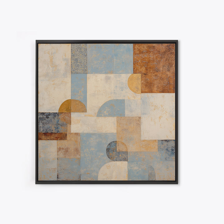 Warm Terracotta Shapes Framed Canvas Print, Guest Bedroom Art, Above Bed Decor, Bedroom Decor, Fine Art, Guest, Boho Decor, GBA-1x1-70