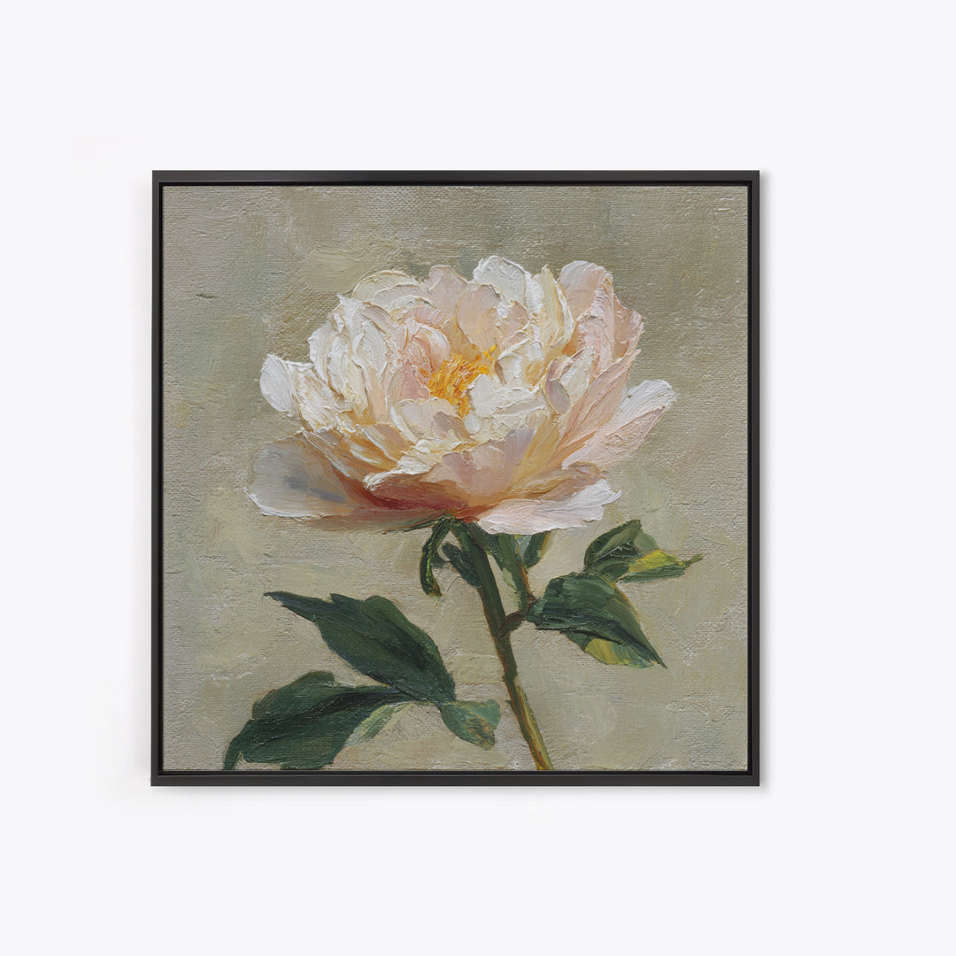 Neutral Peony Painting Canvas Print, Guest Bedroom Art, Textured Painting, Bedroom Decor, Fine Art, Guest, Wall Art Prints, GBA-1x1-81