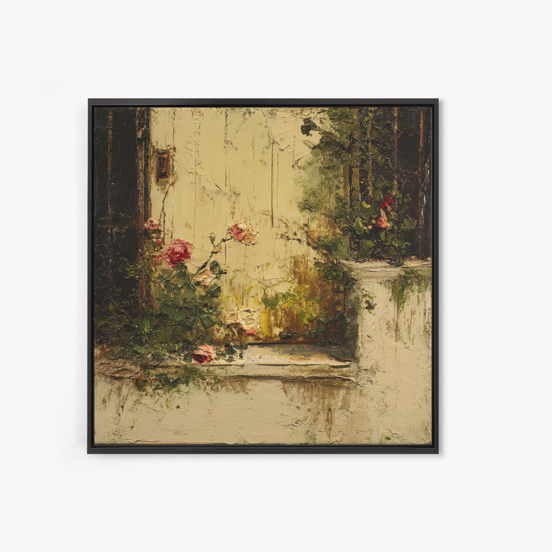 Quiet Horse Pasture at Sunset Framed Canvas Print, Guest Bedroom Art, Luxury Decor, Bedroom Decor, Oil Painting, Guest, GBA-1x1-93