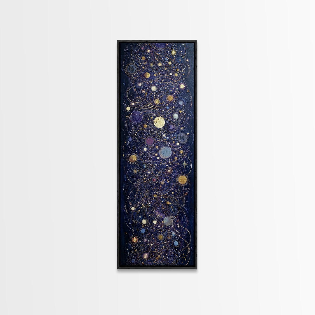 Minimal Moon and Stars Composition Canvas Print, Guest Bedroom Art, Living Room Wall Art, Bedroom Decor, Fine Art, Guest, GBA-1x3-100