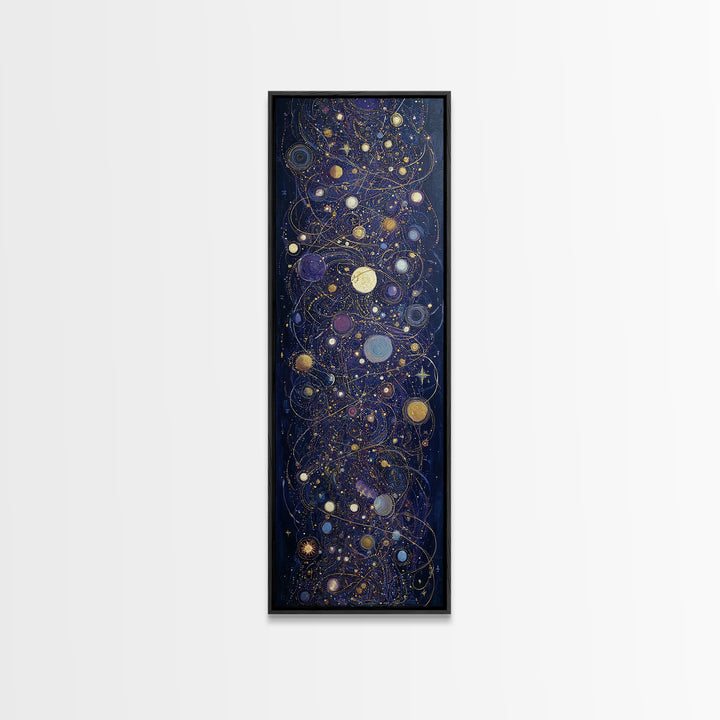 Minimal Moon and Stars Composition Canvas Print, Guest Bedroom Art, Living Room Wall Art, Bedroom Decor, Fine Art, Guest, GBA-1x3-100