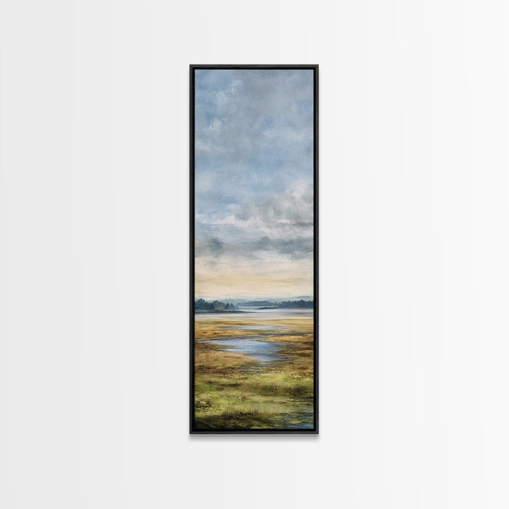 Quiet Lake Landscape at Early Morning Canvas Print, Guest Bedroom Art, Downloadable Prints, Bedroom Decor, Fine Art, Guest, GBA-1x3-14
