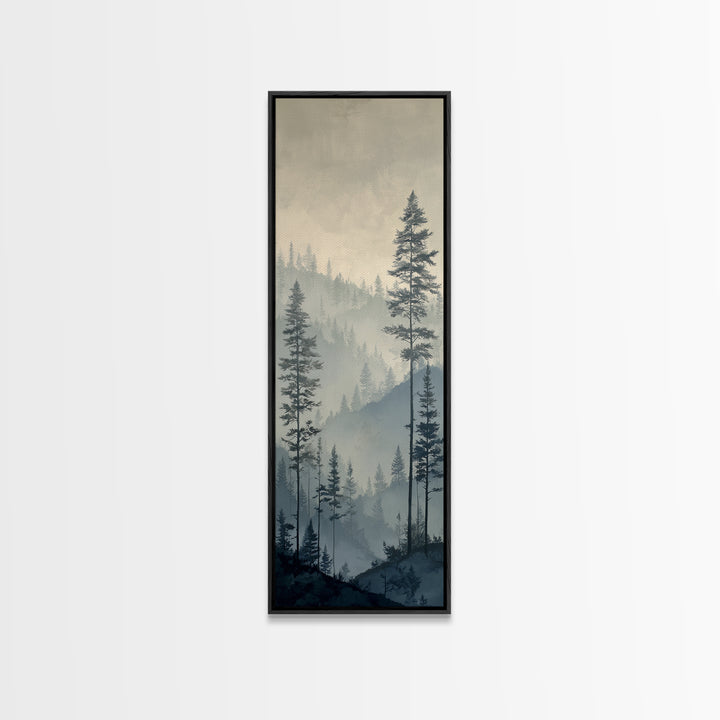 Monochrome Forest Silhouette Canvas Print, Guest Bedroom Art, Wall Decor, Bedroom Decor, Fine Art, Guest, Living Room Decor, GBA-1x3-25