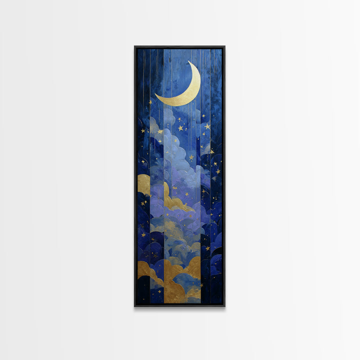 Minimal Moon and Stars Composition Canvas Print, Guest Bedroom Art, Room Decor, Bedroom Decor, Fine Art, Guest, GBA-1x3-28