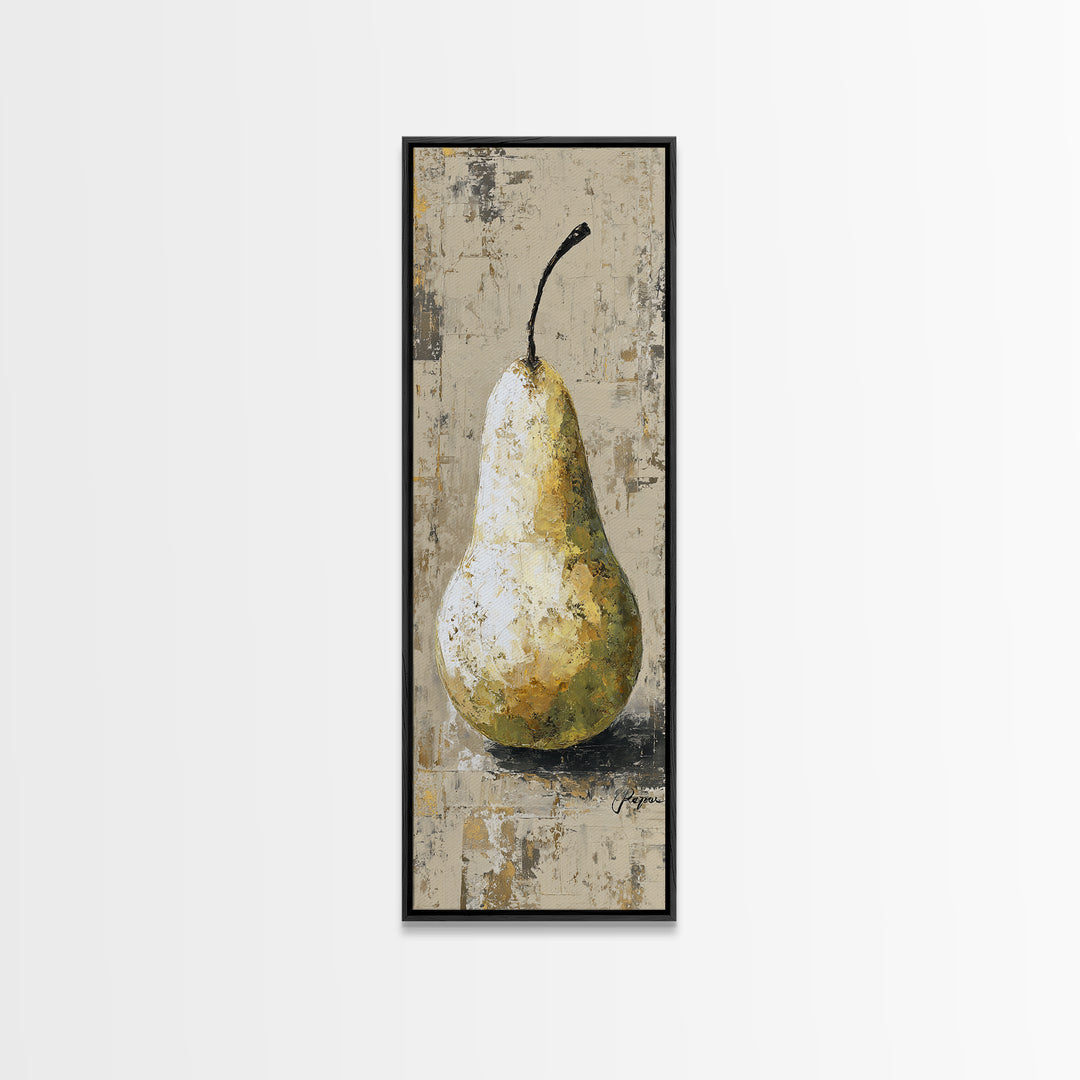 Classic Pear Still Life for Cozy Hospitality Canvas Print, Guest Bedroom Art, Textured Painting, Bedroom Decor, Fine Art, Guest, GBA-1x3-32