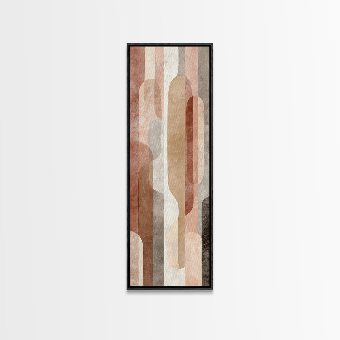 Warm Terracotta Shapes Framed Canvas Print, Guest Bedroom Art, Minimalist Wall Art, Bedroom Decor, Abstract Art, Guest, GBA-1x3-34